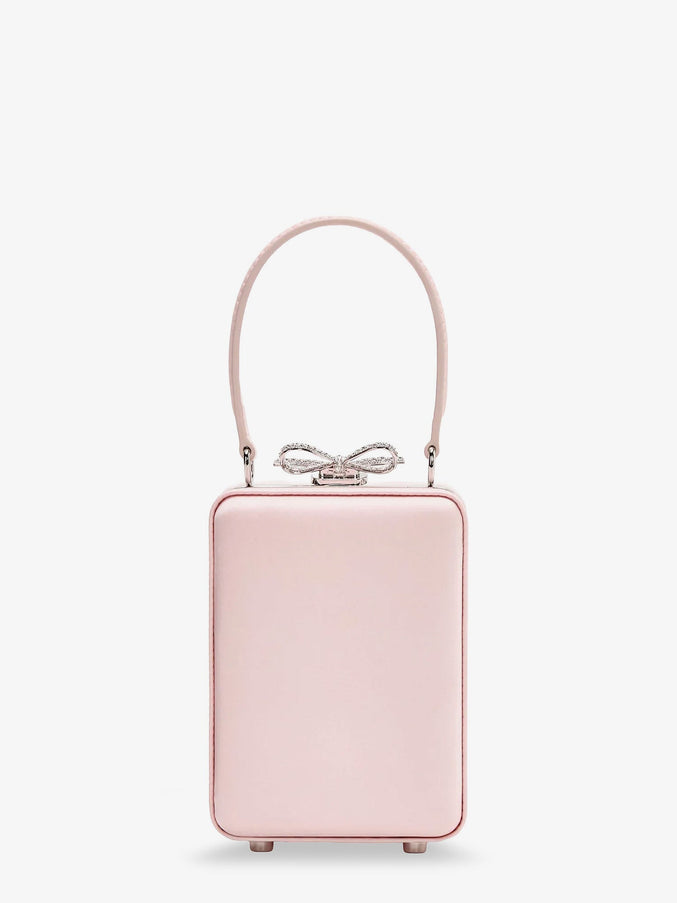 Self Portrait Satin Clutch Bag in Pink