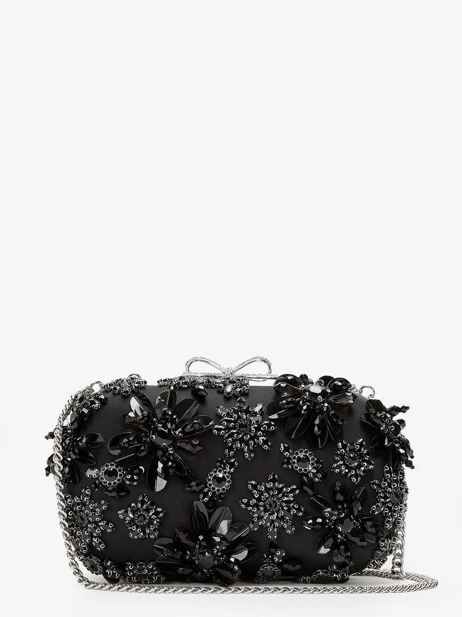 Self Portrait Crystals Clutch Bag Uni Black