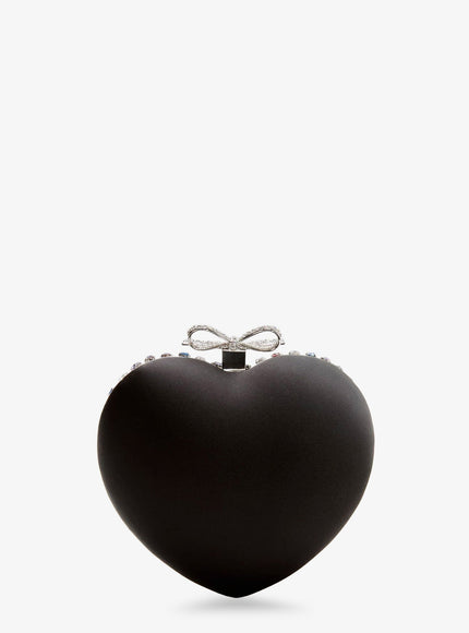 Self Portrait Crystal Heart Clutch Bag