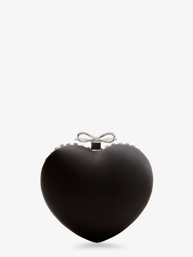 Self Portrait Crystal Heart Clutch Bag