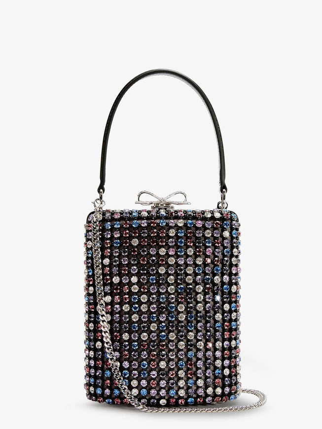 Self Portrait Leather Crossbody Bag With All-Over Crystals Uni Multi Coloured