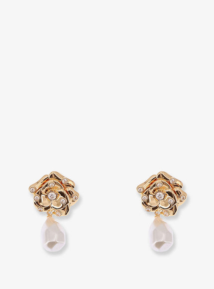 Self Portrait Gold Brass Earrings Uni Gold