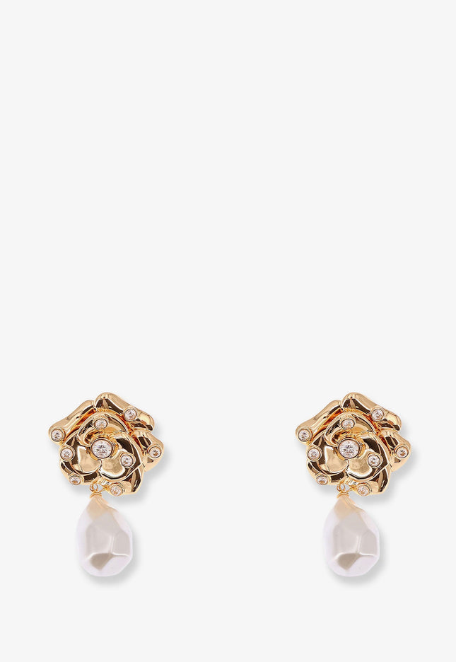 Self Portrait Gold Brass Earrings Uni Gold
