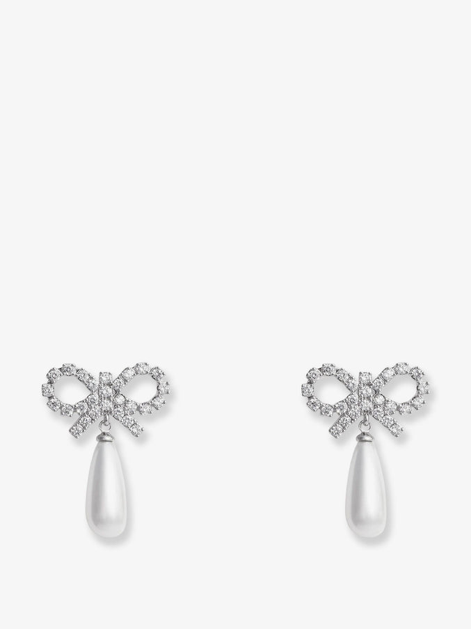 Self Portrait Silver Brass Earrings Uni Pearl