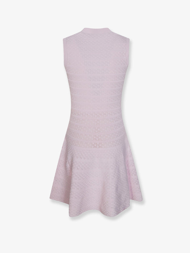 Self Portrait Pointelle Diamante Knit Dress