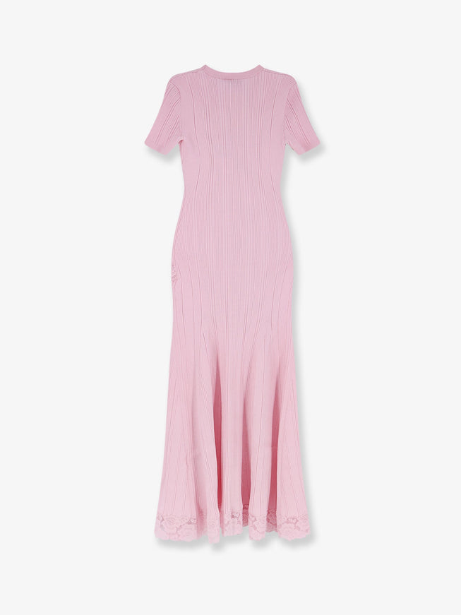 Self Portrait Knit Lace Insert Midi Dress