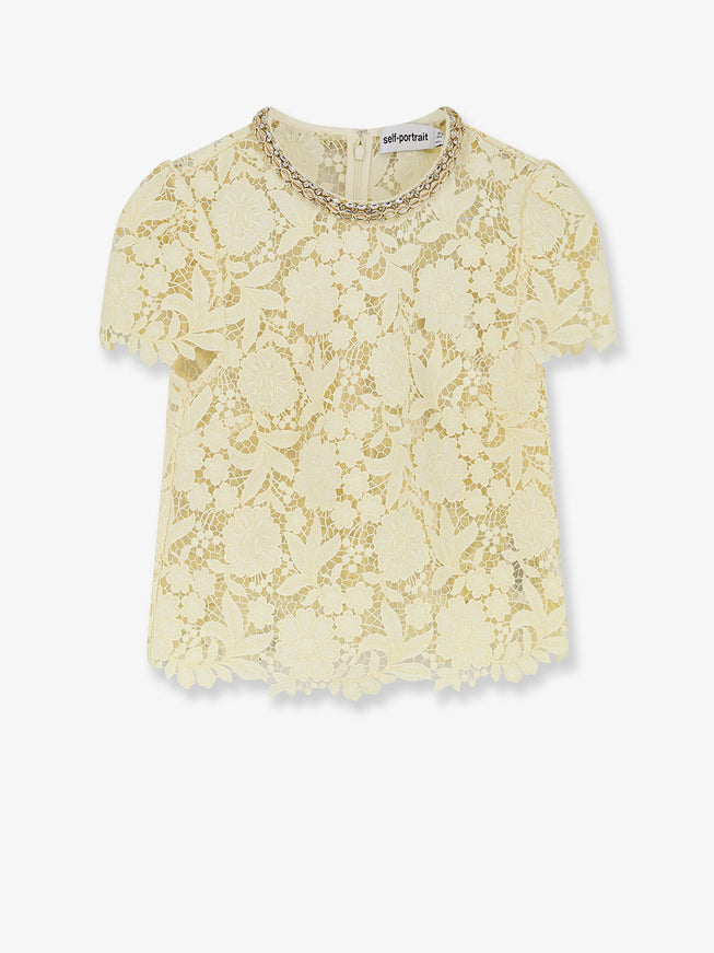 Self Portrait Lace Top Yellow