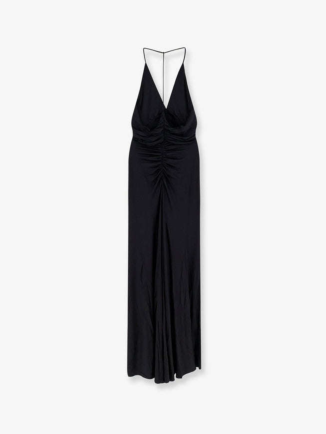 Self Portrait Gathered Jersey Long Dress