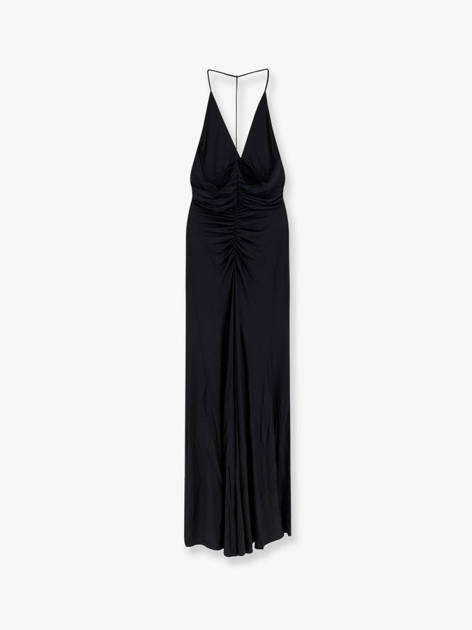 Self Portrait Gathered Jersey Long Dress