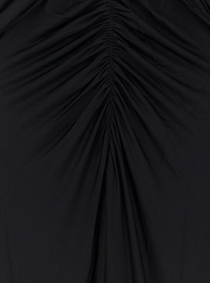 Self Portrait Gathered Jersey Long Dress