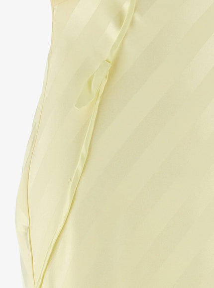 Self Portrait Striped Satin Long Dress