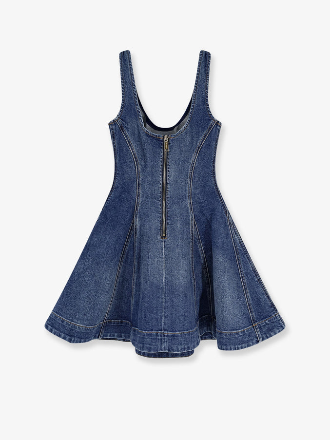 Self Portrait Flared Denim Mini Dress