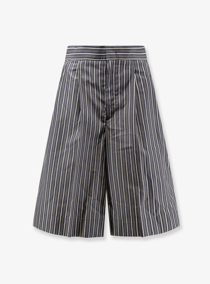 Soeur Henna Striped Cotton Bermuda Shorts Noir Cardamome