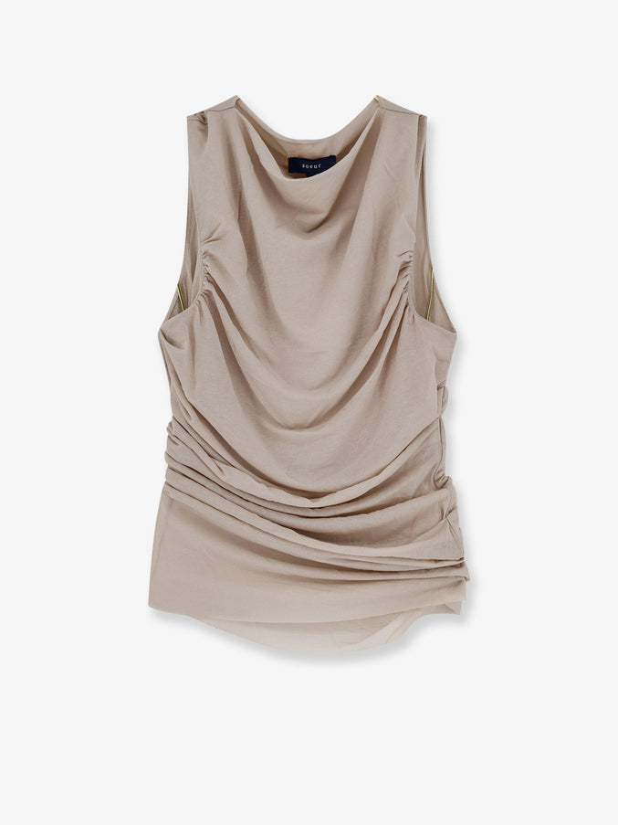 Soeur Irina Extra-Fine Cotton Crêpe Top Mastic