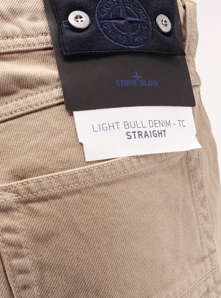 Stone Island Denim Research Denim Trousers With Logo Patch On The Back