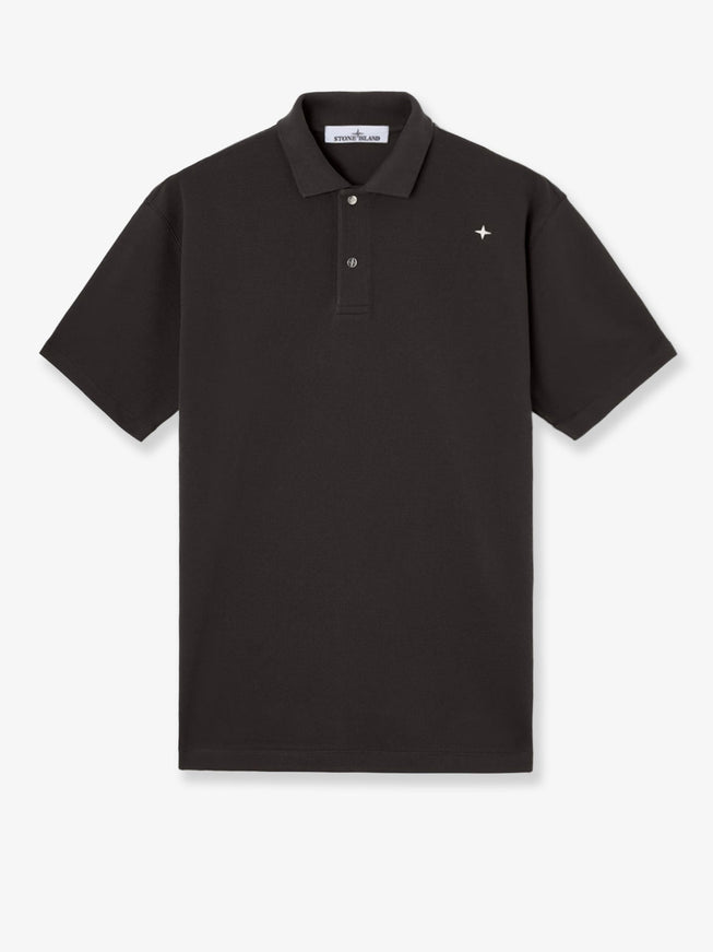Stone Island Organic Cotton Polo Shirt Charcoal