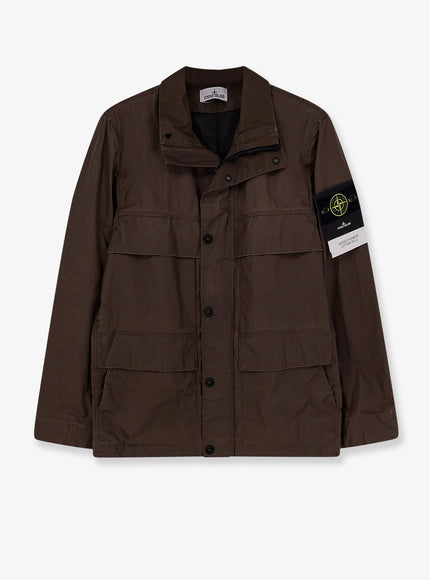Stone Island Waxed Pigment Cotton Tela Jacket Umber