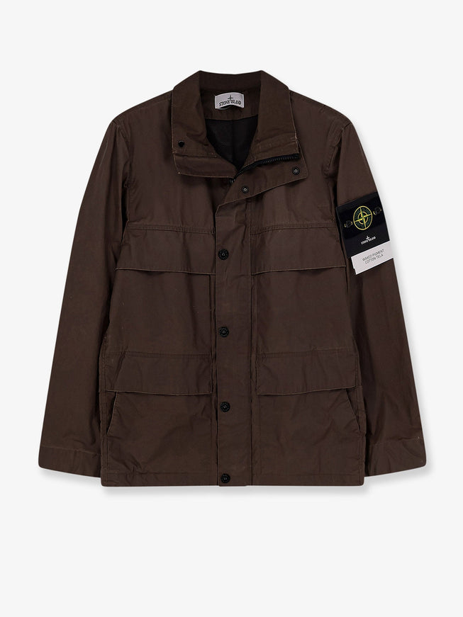 Stone Island Waxed Pigment Cotton Tela Jacket Umber