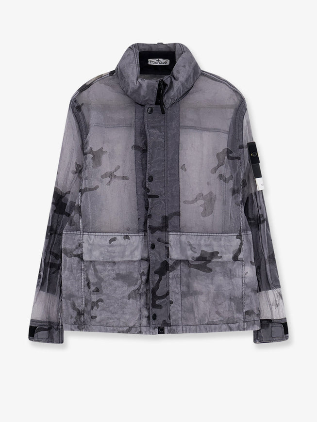 Stone Island Faded Camo Monofilamento-Ovd Jacket Blue Grey