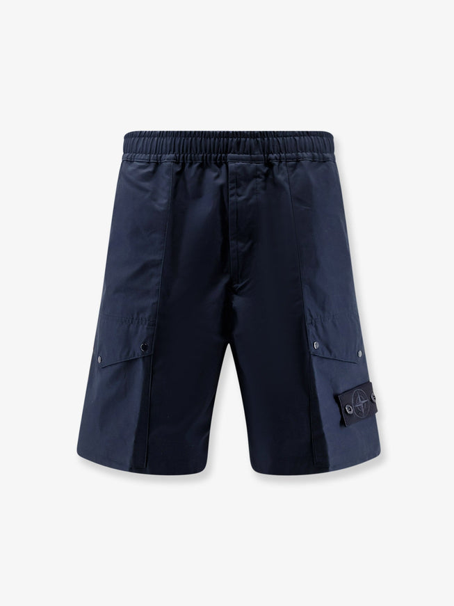 Stone Island Cotton Cargo Bermuda Shorts Navy Blue