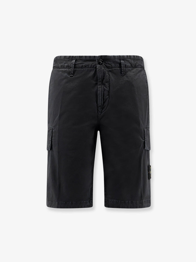Stone Island Organic Cotton Shorts Black
