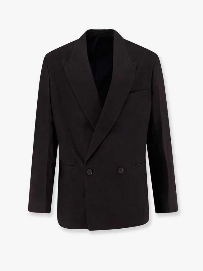 Studio Nicholson Blazer In Viscose And Linen Blend Espresso