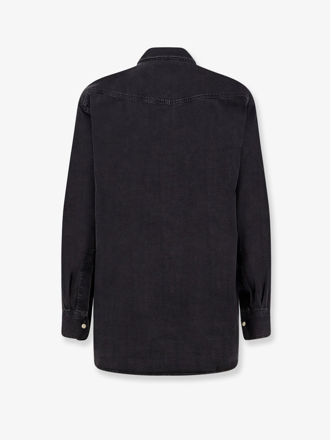 Studio Nicholson Black Denim Shirt With Enamelled Buttons
