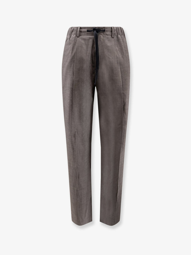 Studio Nicholson Melange Wool Trousers Warmgrey