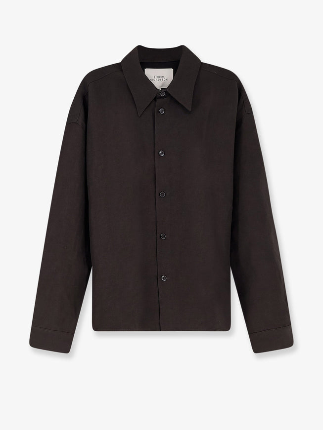 Studio Nicholson Wool And Linen Shirt Coal