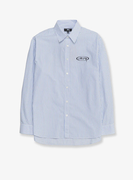 Stussy Standard Striped Cotton Shirt Blue Stripe