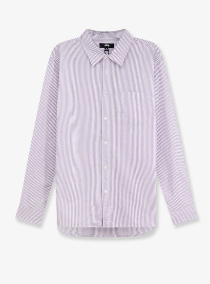 Stussy Standard Striped Cotton Shirt Purplestripe