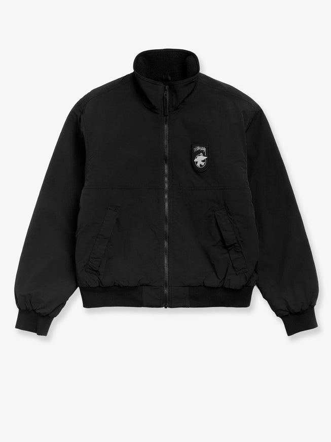 Stussy Polar Nylon Jacket With Logo Patch On The Front Black