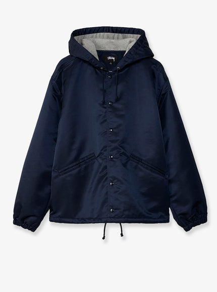 Stussy Nylon Jacket With Back Lettering Logo Navy