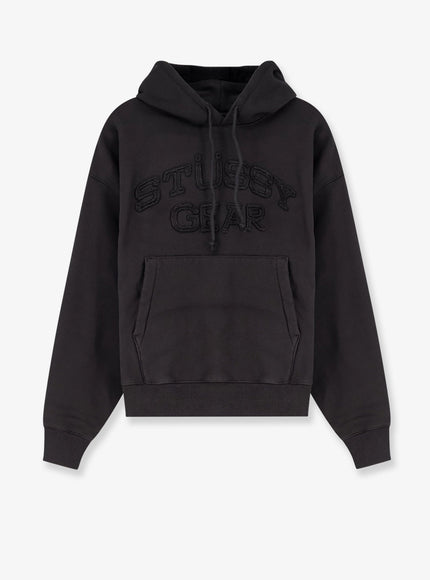Stussy Cotton Blend Sweatshirt With Logo On The Front Black