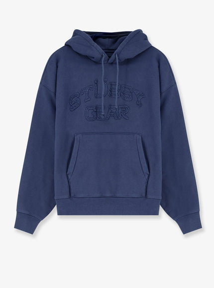 Stussy Cotton Blend Sweatshirt With Logo On The Front Navy