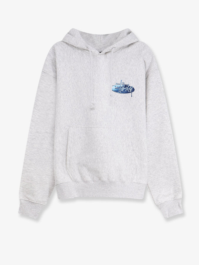 Stussy Wave Oval Hooded Sweatshirt Ash Heather