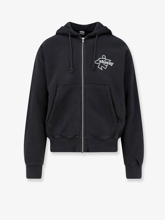 Stussy Surf Size Gar Cotton Sweatshirt Faded Black