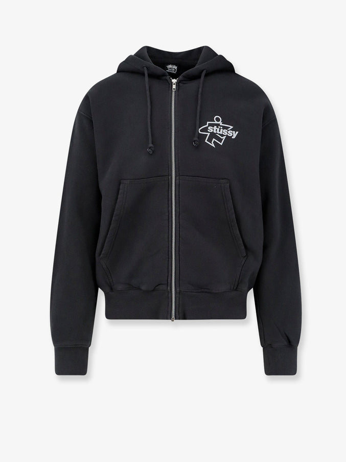 Stussy Surf Size Gar Cotton Sweatshirt Faded Black