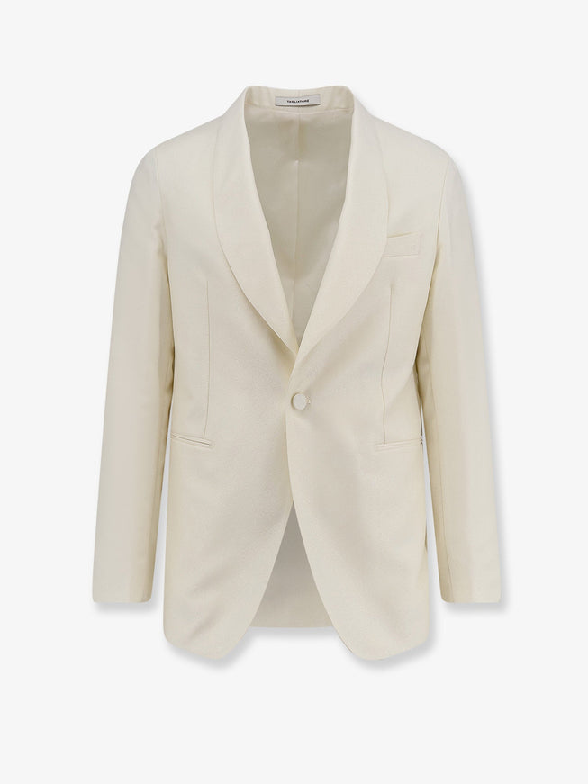 Tagliatore Virgin Wool And Lyocell Blazer Panna