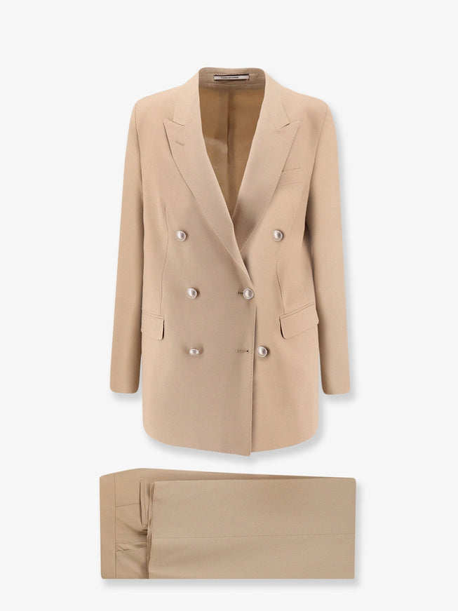 Tagliatore Jasmine Stretch Virgin Wool Suit Beige