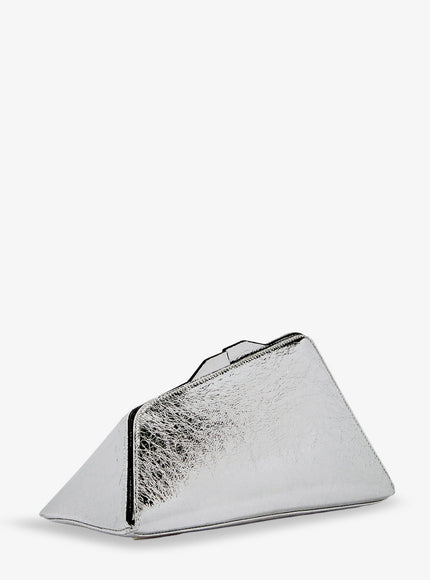 The Attico 8.30 Pm Laminated Leather Clutch Bag With Logo Engraved On The Bottom