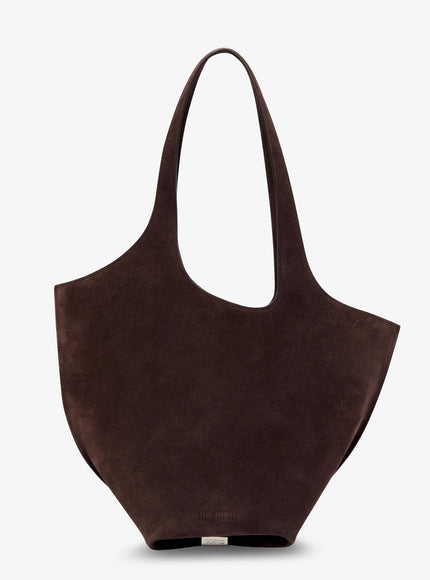 The Attico La Scoop Suede Shoulder Bag Uni Dark Brown