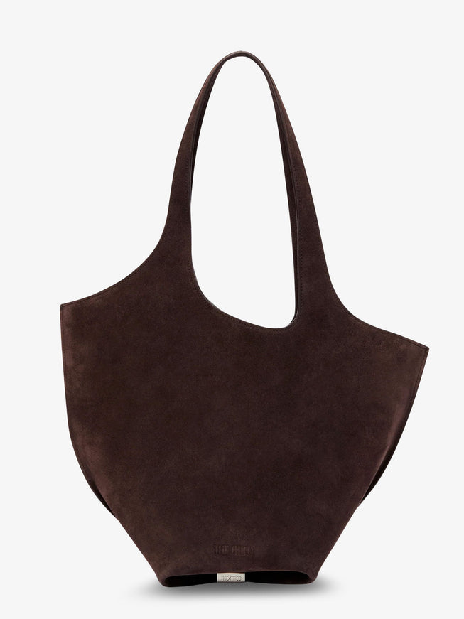 The Attico La Scoop Suede Shoulder Bag Uni Dark Brown