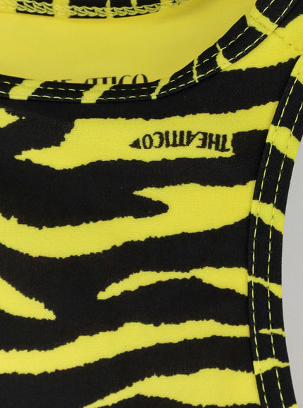 The Attico Lycra One-Piece Swimsuit With Zebra Print