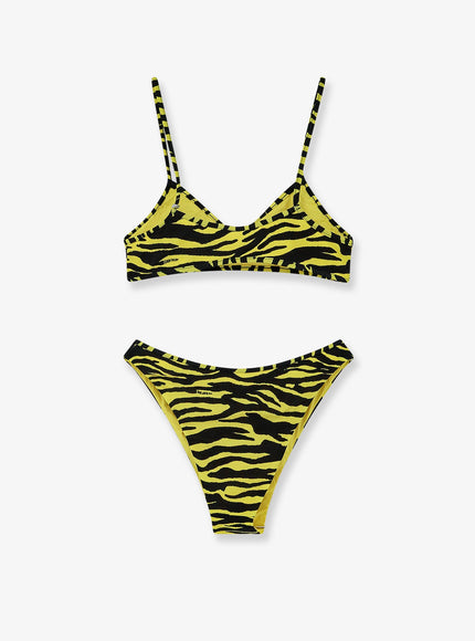 The Attico The Attico Il Primo Bagno Lycra Swimsuit With Zebra Print