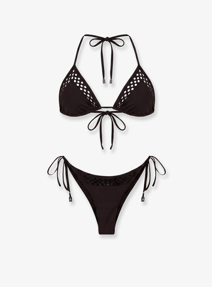 The Attico The Attico Il Primo Bagno Lycra Bikini Darkbrown