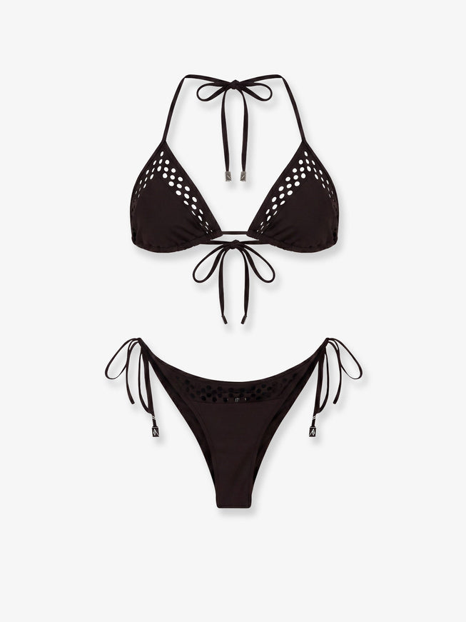 The Attico The Attico Il Primo Bagno Lycra Bikini Darkbrown