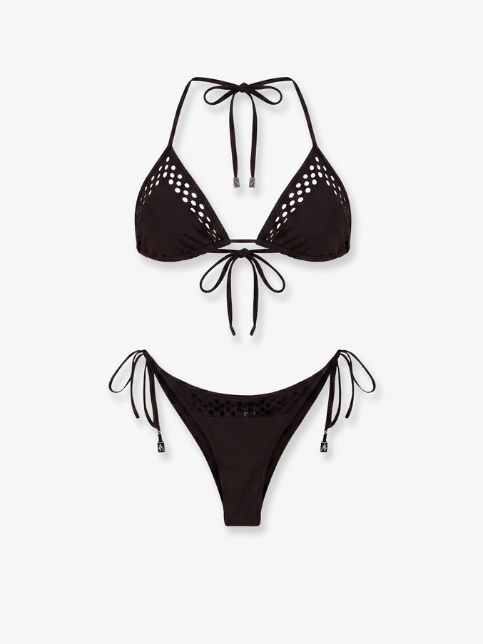 The Attico The Attico Il Primo Bagno Lycra Bikini Darkbrown