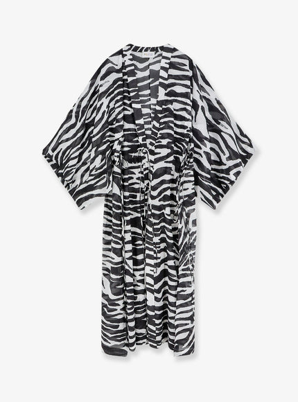 The Attico Kaftan Cotton Dress Whiteblack