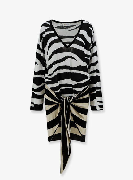 The Attico The Attico Il Primo Bagno Black/White Mini Dress Whiteblack